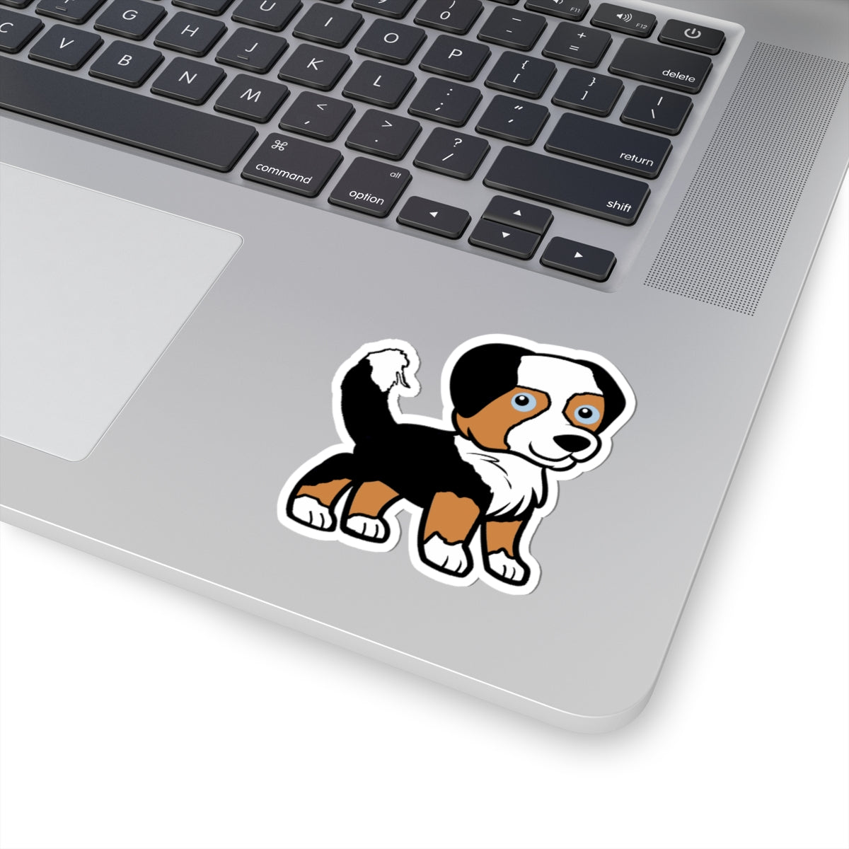 Australian Shepherd Black Tri with Tail Adorable Dog Kiss-Cut Stickers - Perfect for Pet Lovers and Celebrating Special Moments!