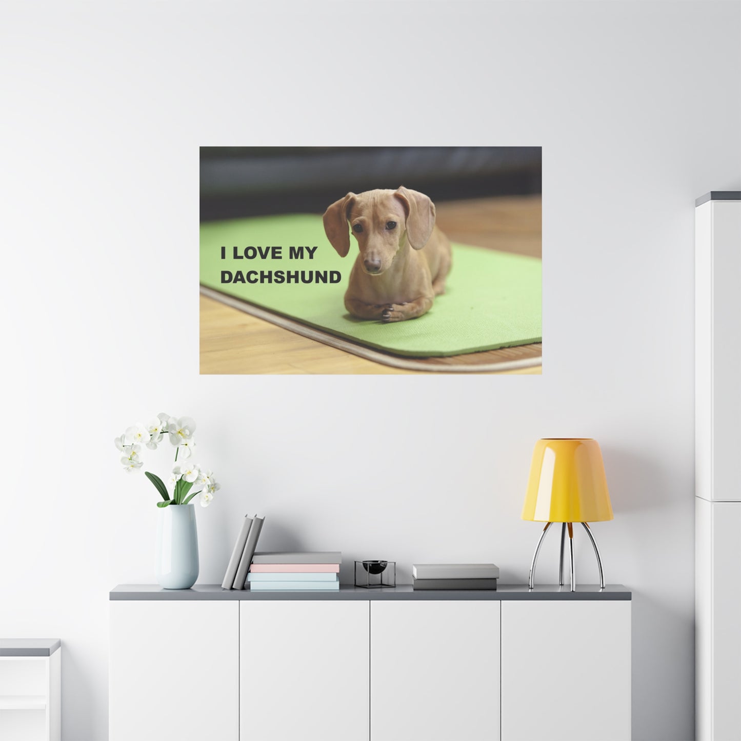 I Love My Dachshund Canvas Print, Pet Lover Wall Art, Dog Decor, Animal Wall Hanging, Home Decoration, Gift for Dachshund Owners