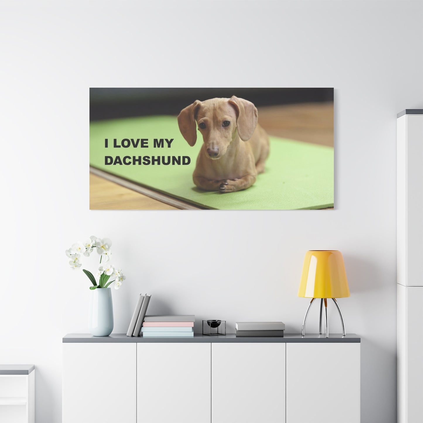 I Love My Dachshund Canvas Print, Pet Lover Wall Art, Dog Decor, Animal Wall Hanging, Home Decoration, Gift for Dachshund Owners