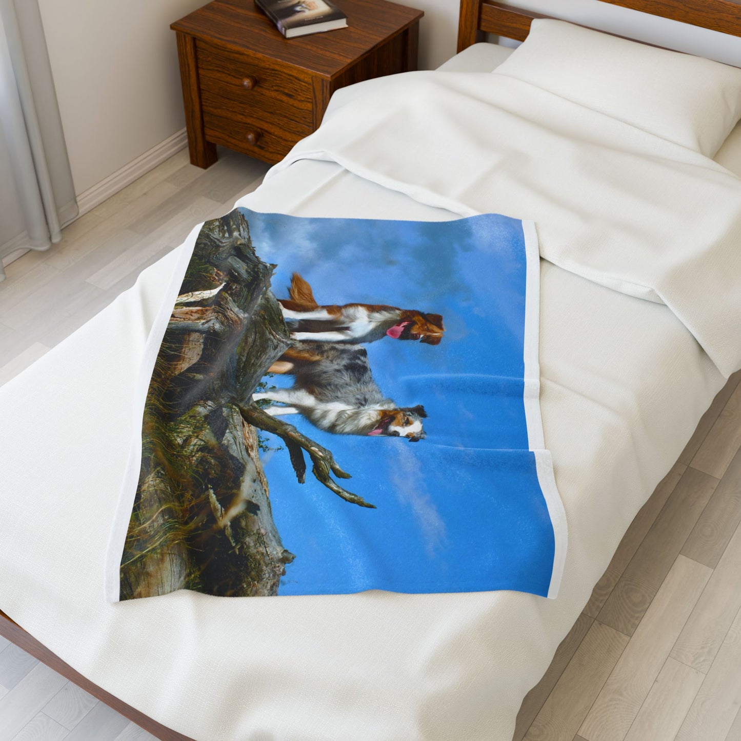 Australian Shepherd Group Cozy Dog Lover's Velveteen Plush Blanket with Pet Designs, Perfect for Gifts, Home Decor, Dog-Themed, Friends & Family Snuggles