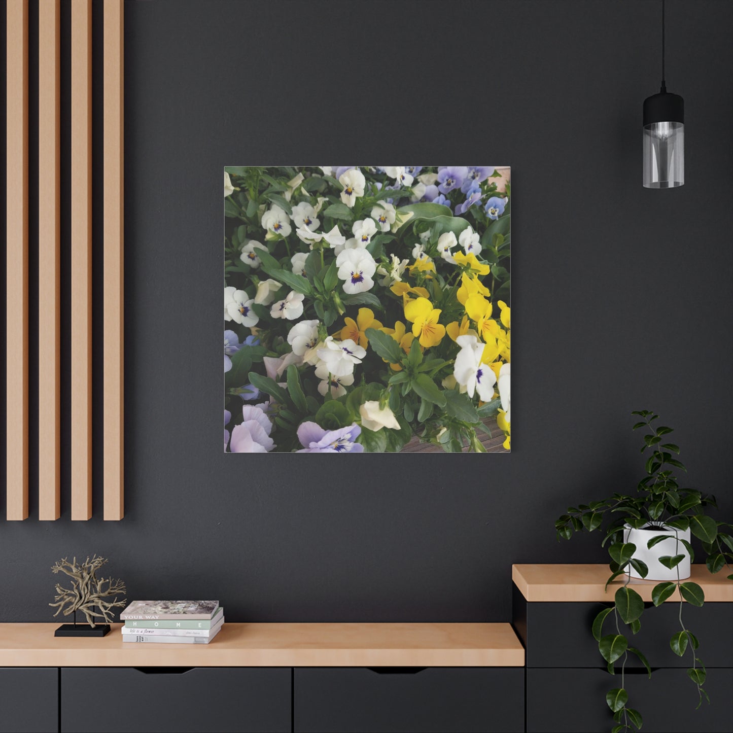 Pansies Floral Canvas Wall Art - Vibrant Pansy Design for Home Decor