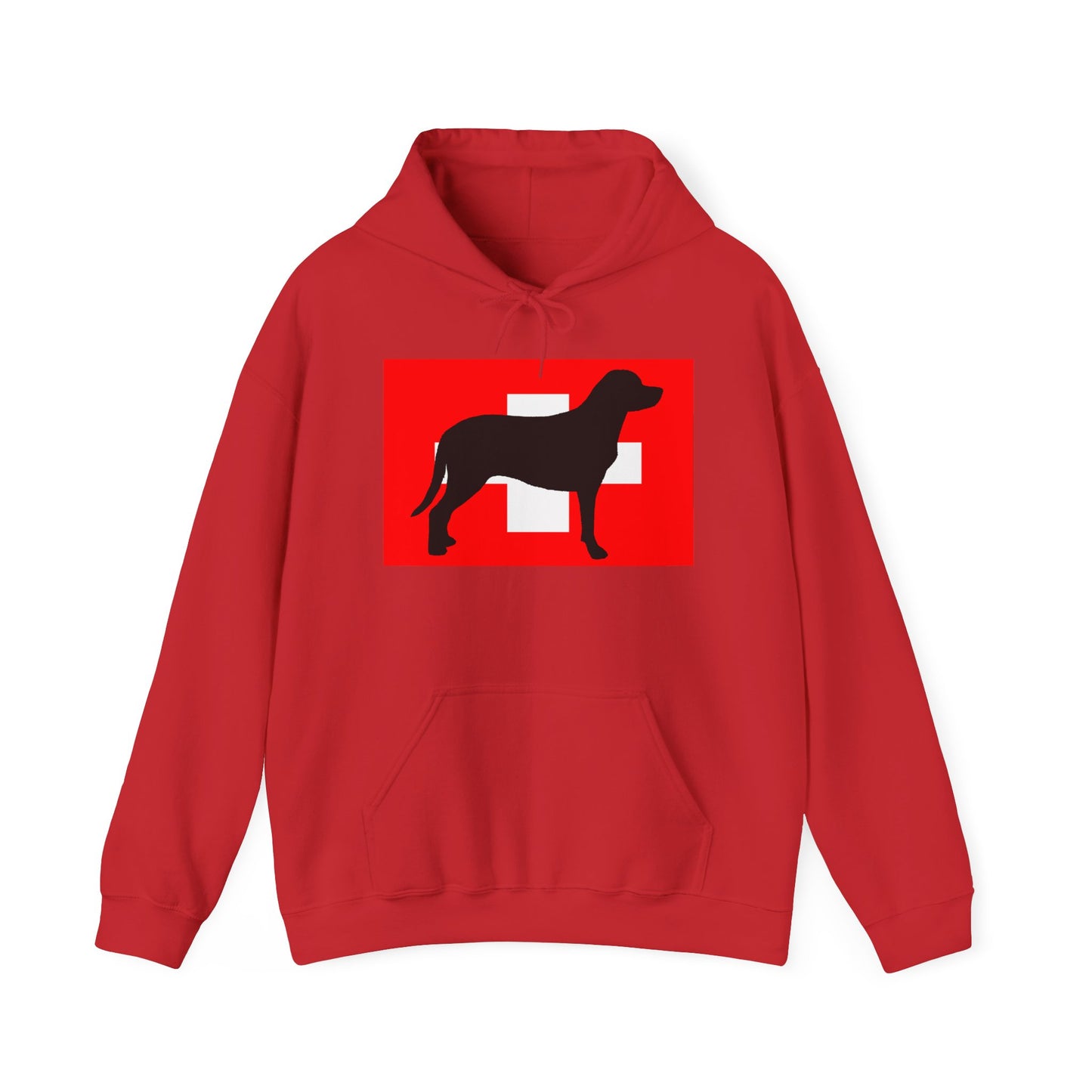 Greater Swiss Mountain Dog Silhouette Hoodie - Unisex Heavy Blend Sweatshirt for Animal Lovers, Pet Owners, Swiss Pride, Gift for Her, Casual Wear