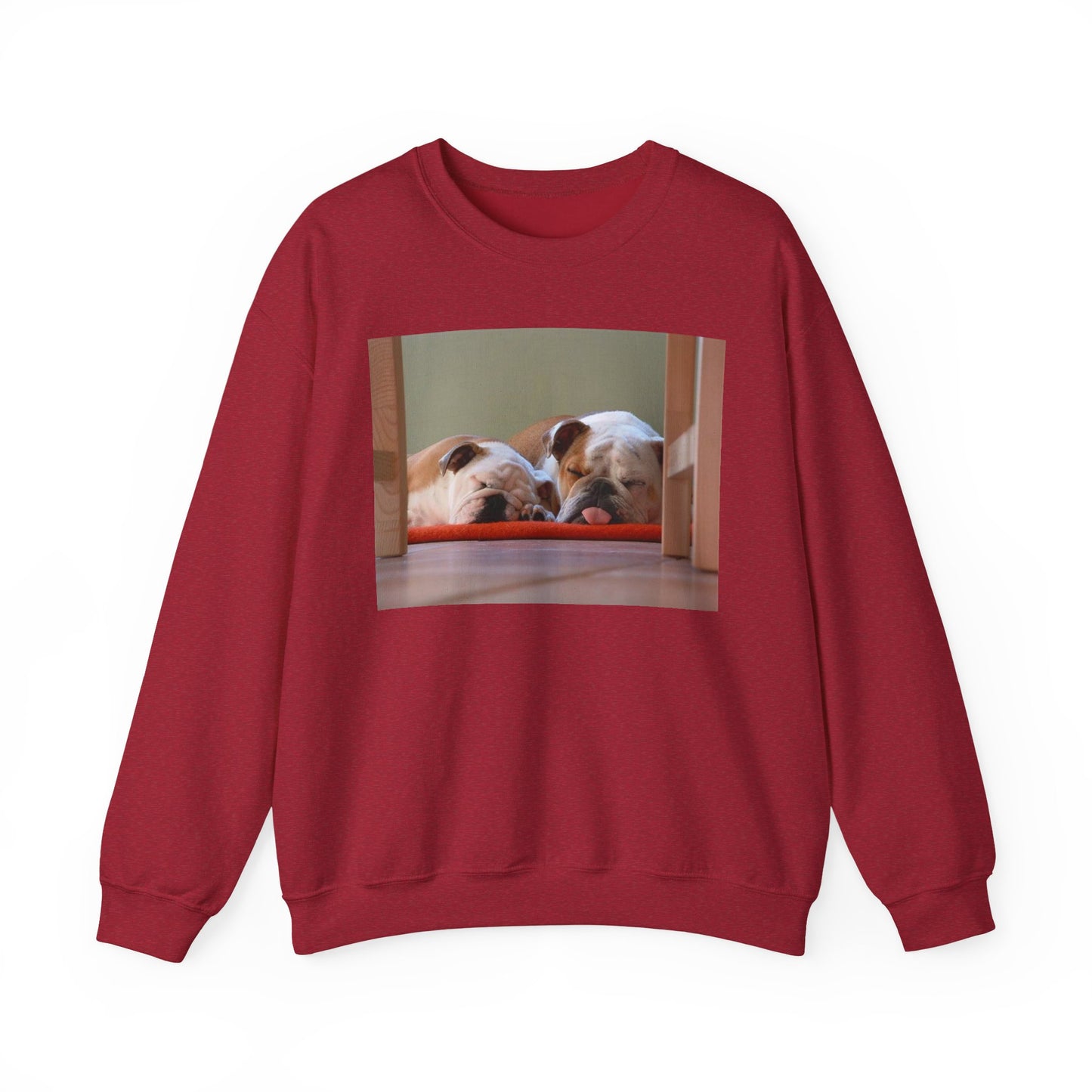 2 Sleeping Bulldogs Cozy Pet Lover Sweatshirt, Unisex Dog Sweatshirt, Cute Animal Crewneck, Gift for Dog Owners, Casual Lounge Wear