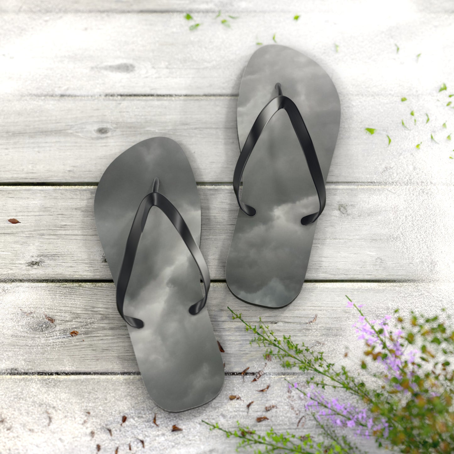 Cloudy Flip Flops - Stylish Beachwear, Vacation Essentials, Summer Footwear, Outdoor Adventures, Cloud Design