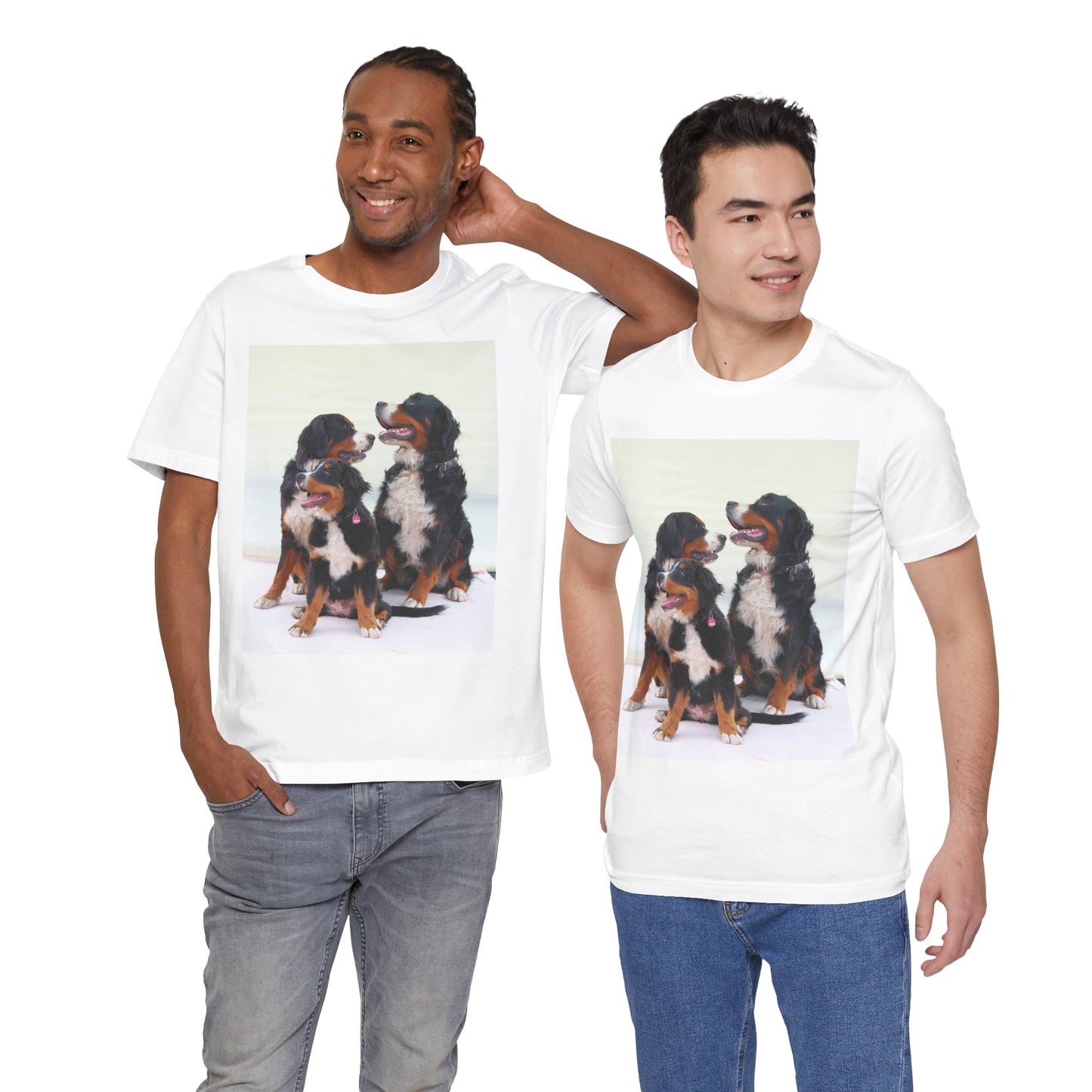 Bernese MOuntain Dog Group Cute Dog Lover Unisex Jersey Short Sleeve Tee, Pet Shirt, Dog Mom Gift, Animal Lover Tee, Casual Wear, Birthday Gift