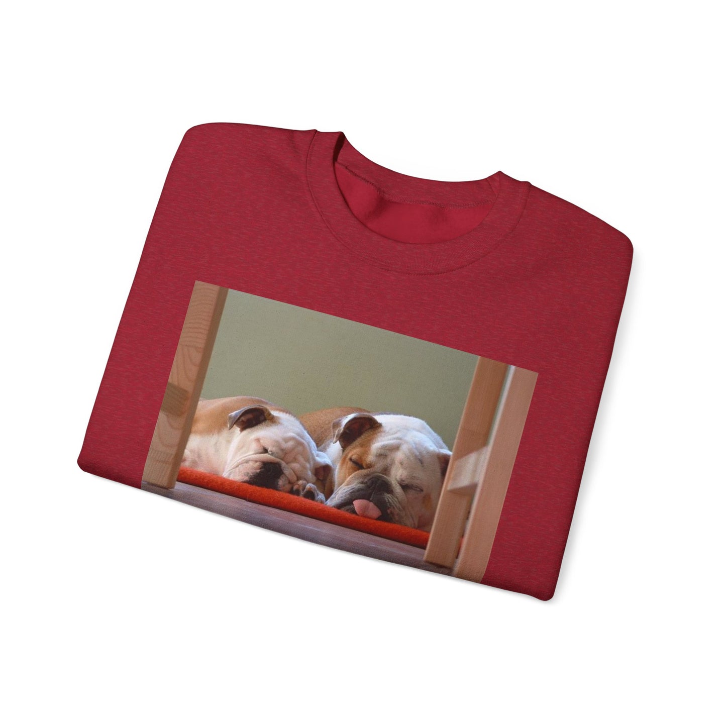 2 Sleeping Bulldogs Cozy Pet Lover Sweatshirt, Unisex Dog Sweatshirt, Cute Animal Crewneck, Gift for Dog Owners, Casual Lounge Wear