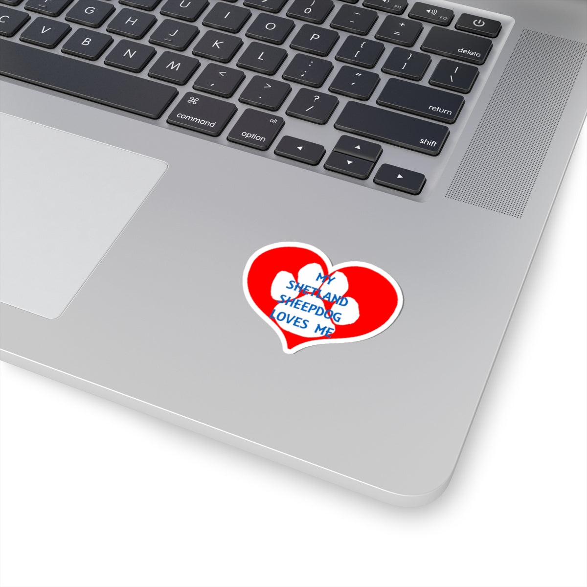 Cute My Shetland Sheepdog Loves Me Kiss-Cut Stickers, Pet Lover Gifts, Dog Mom Gifts, Laptop Decor, Heart Paw Print Sticker
