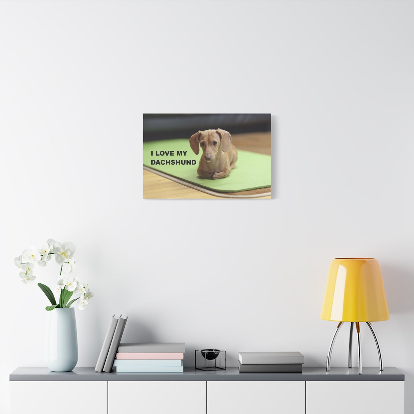 I Love My Dachshund Canvas Print, Pet Lover Wall Art, Dog Decor, Animal Wall Hanging, Home Decoration, Gift for Dachshund Owners