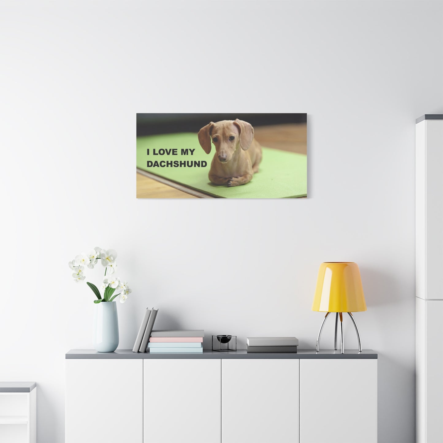 I Love My Dachshund Canvas Print, Pet Lover Wall Art, Dog Decor, Animal Wall Hanging, Home Decoration, Gift for Dachshund Owners