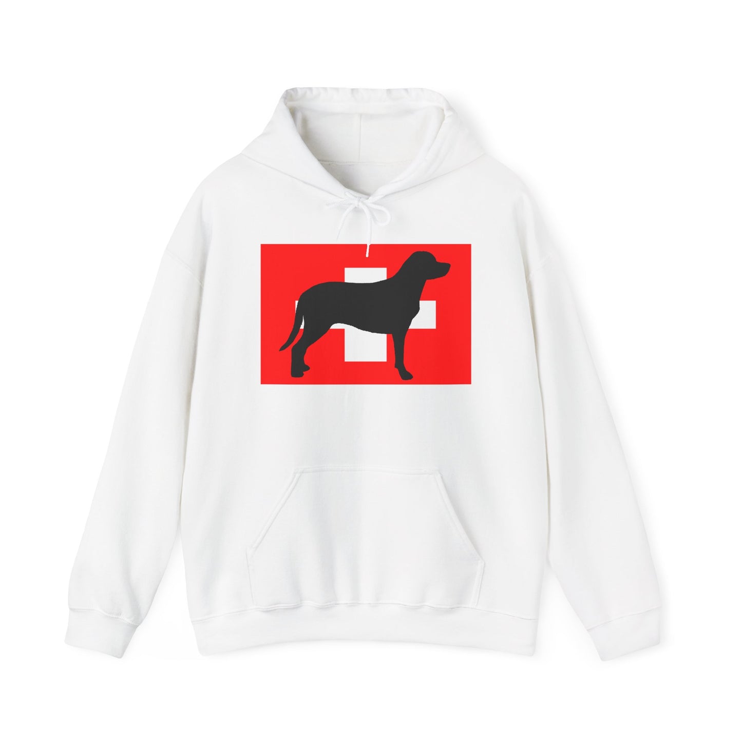 Greater Swiss Mountain Dog Silhouette Hoodie - Unisex Heavy Blend Sweatshirt for Animal Lovers, Pet Owners, Swiss Pride, Gift for Her, Casual Wear