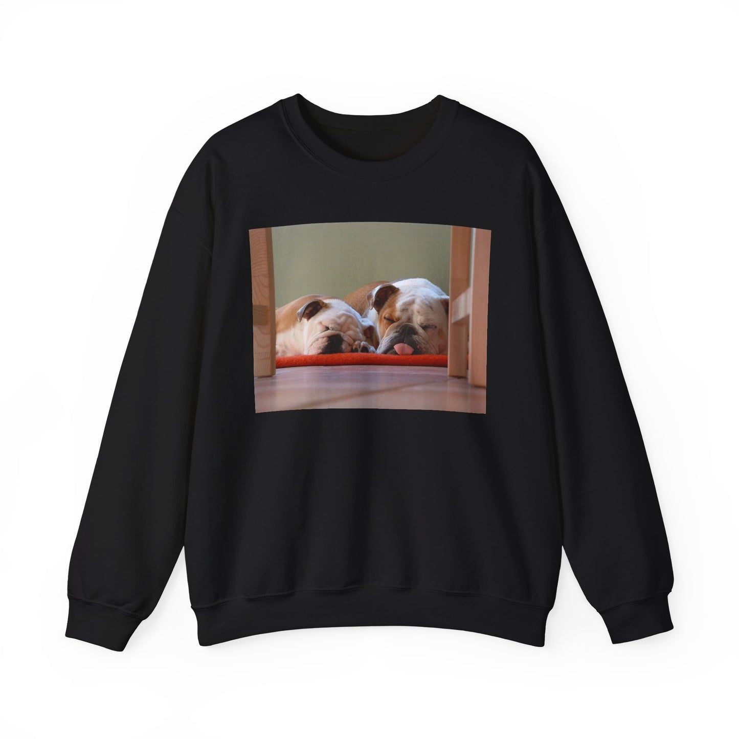 2 Sleeping Bulldogs Cozy Pet Lover Sweatshirt, Unisex Dog Sweatshirt, Cute Animal Crewneck, Gift for Dog Owners, Casual Lounge Wear
