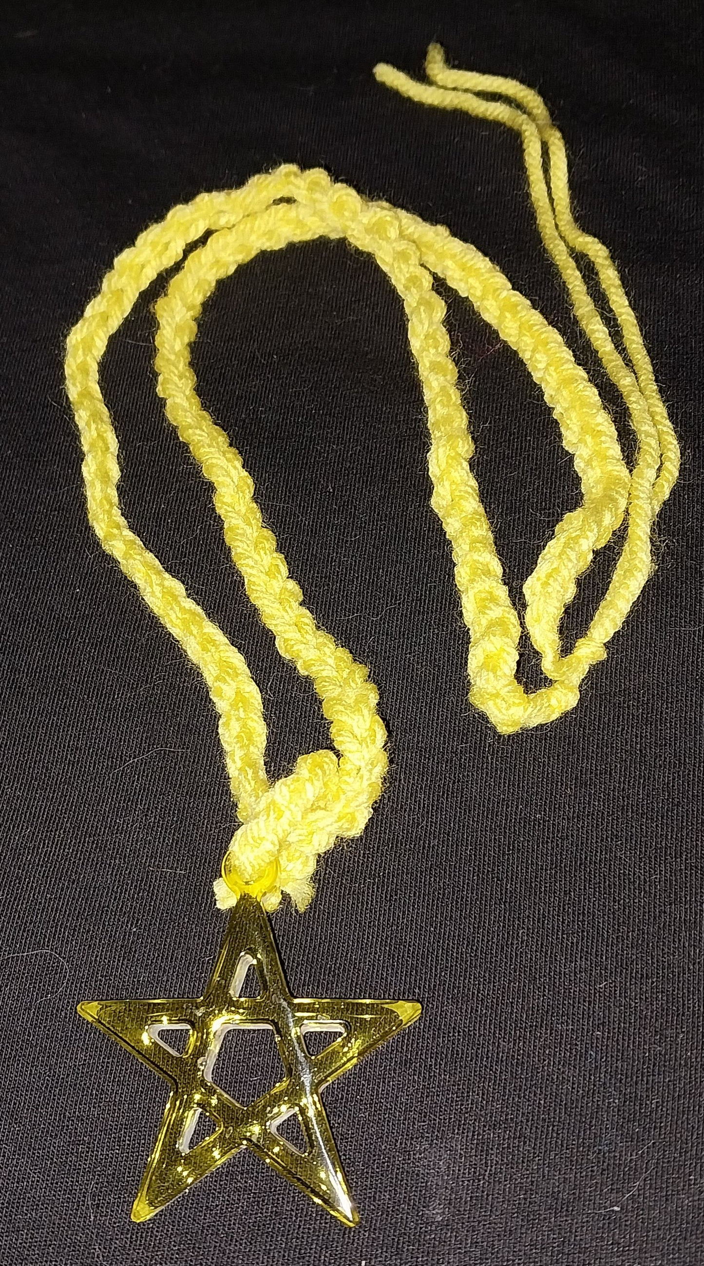 Pentagram Clear Yellow Resin Necklace