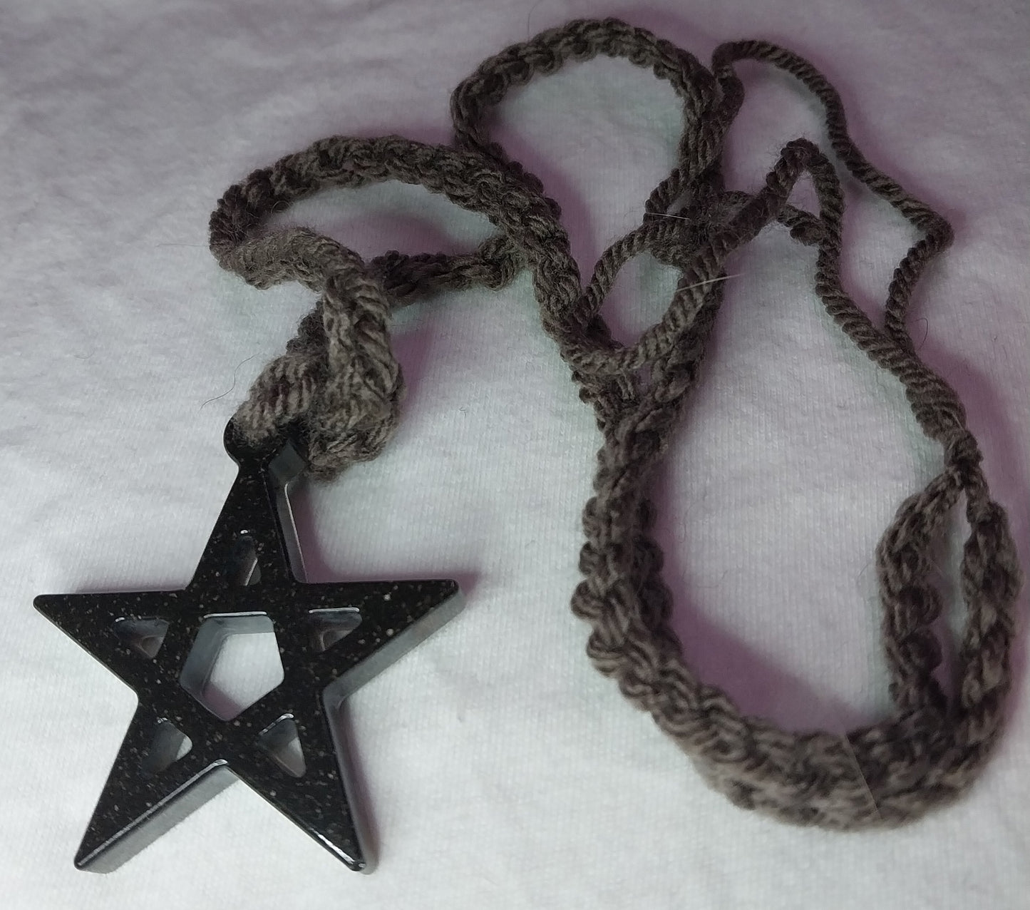 Pentagram Brown Idaho Dirt Resin Necklace