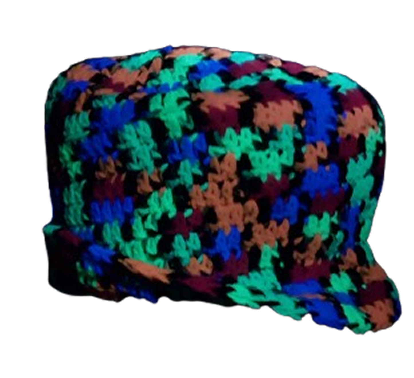 Neon Blacklight Crochet Standard Bucket Hat OOAK