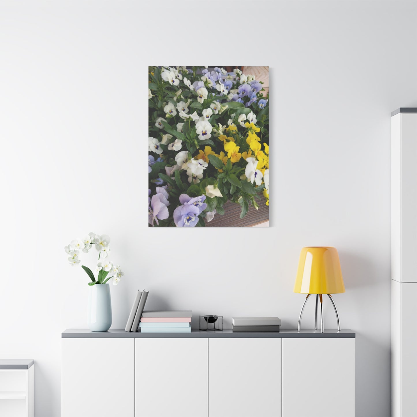 Pansies Floral Canvas Wall Art - Vibrant Pansy Design for Home Decor