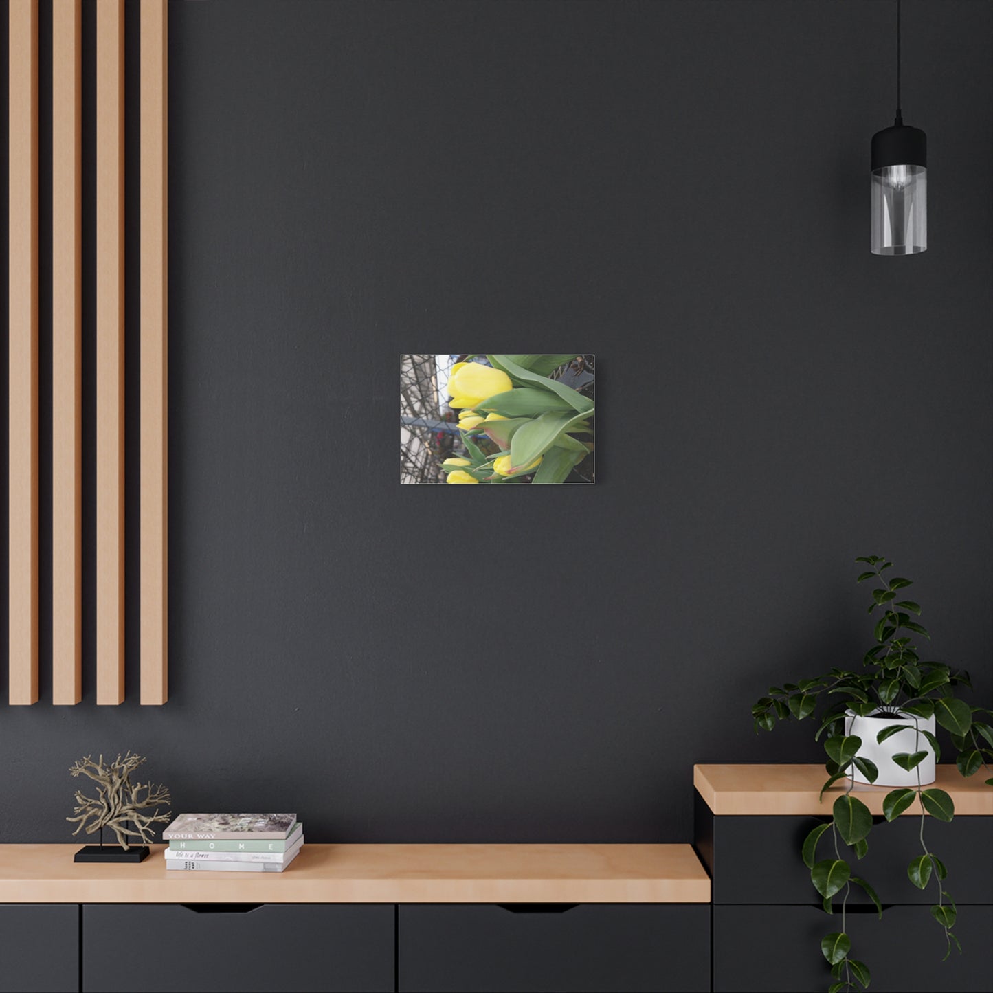 Yellow Tulip Stretched Canvas Art - Vibrant Floral Decor for Home & Gifts