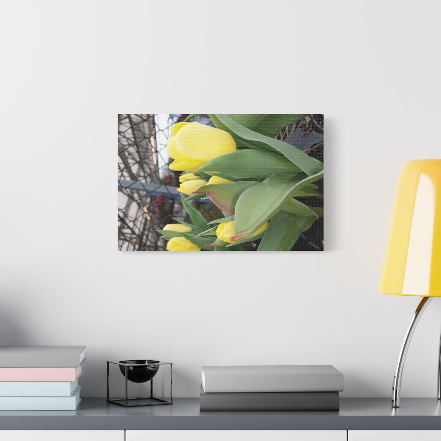 Yellow Tulip Stretched Canvas Art - Vibrant Floral Decor for Home & Gifts