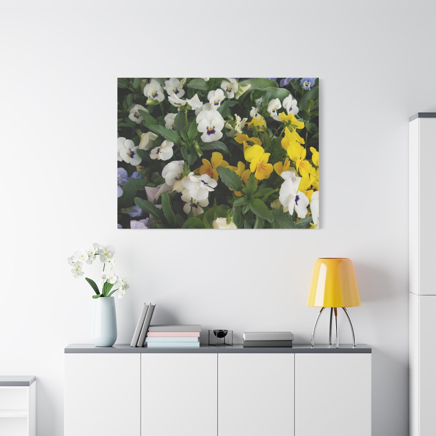 Pansies Floral Canvas Wall Art - Vibrant Pansy Design for Home Decor