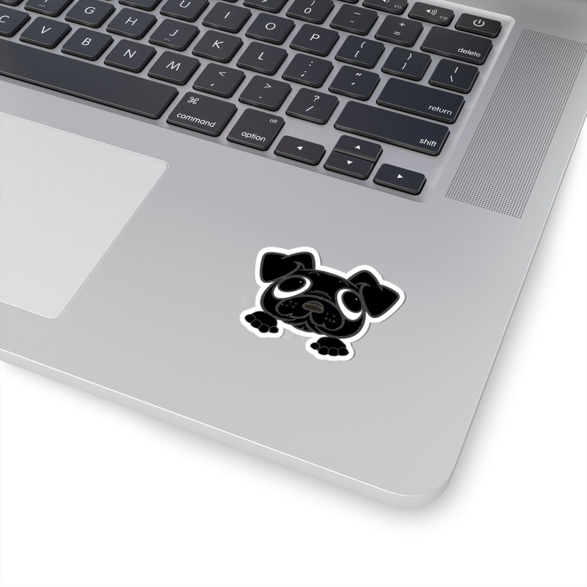 Pug Black Cartoon Adorable Pug Kiss-Cut Stickers | Cute Dog Vinyl Decals for Pet Lovers, Laptop Stickers, Fun Gifts, Dog-themed Decor