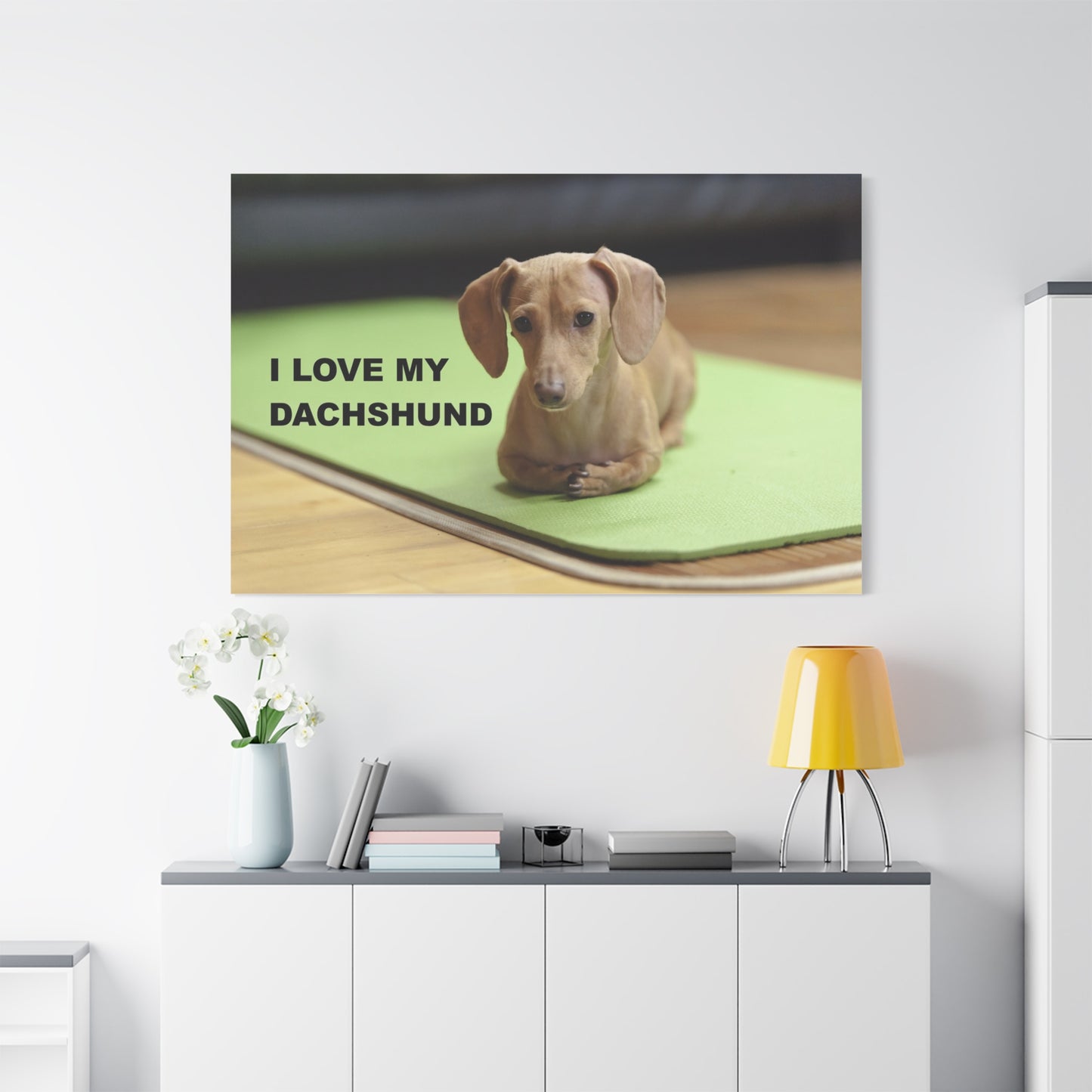 I Love My Dachshund Canvas Print, Pet Lover Wall Art, Dog Decor, Animal Wall Hanging, Home Decoration, Gift for Dachshund Owners