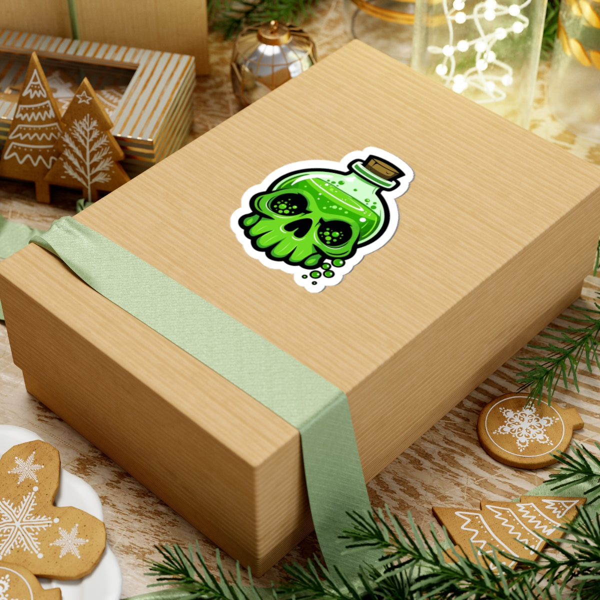 Creepy Potion Skull Kiss-Cut Stickers - Perfect for Halloween and Spooky Decor