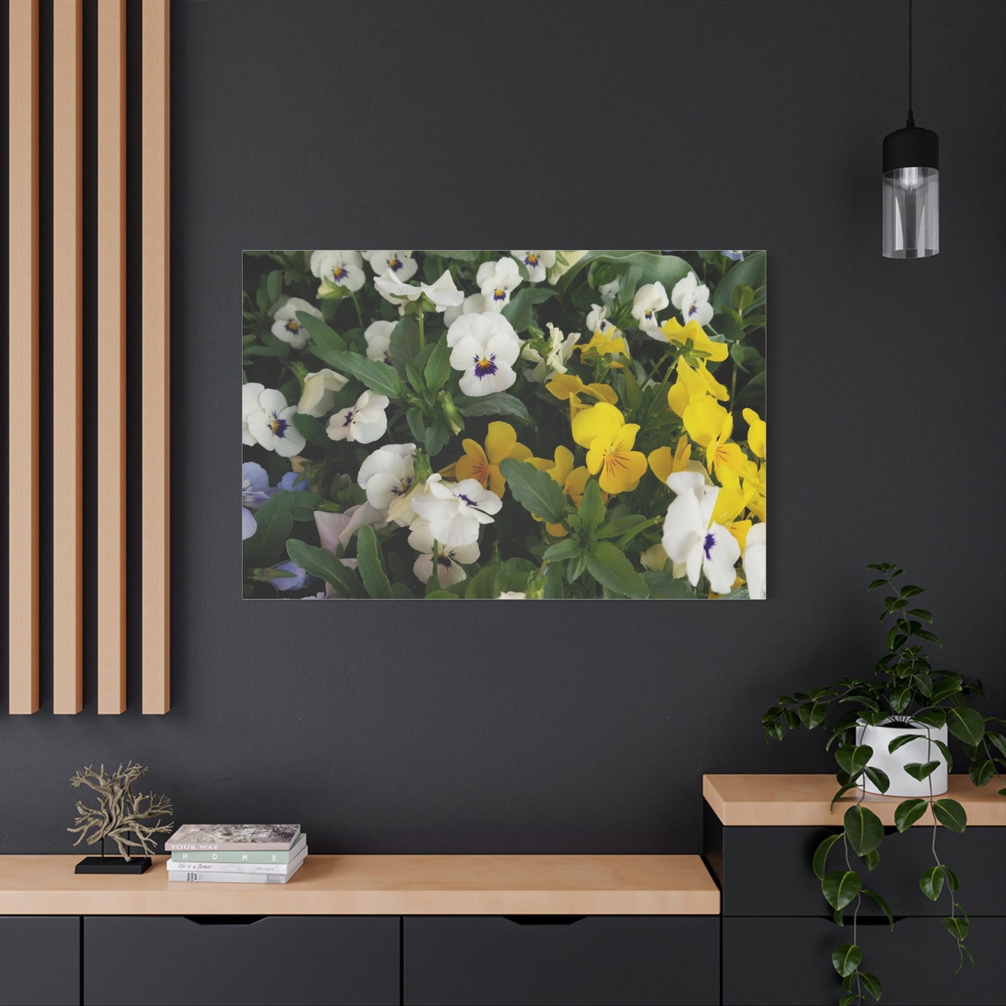 Pansies Floral Canvas Wall Art - Vibrant Pansy Design for Home Decor