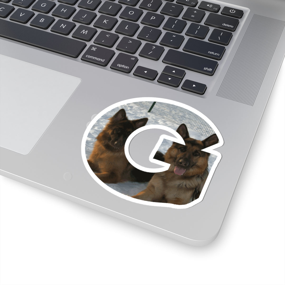 German Shepherds In Snow in G Custom Dog Photo Kiss-Cut Stickers - Perfect for Pet Lovers