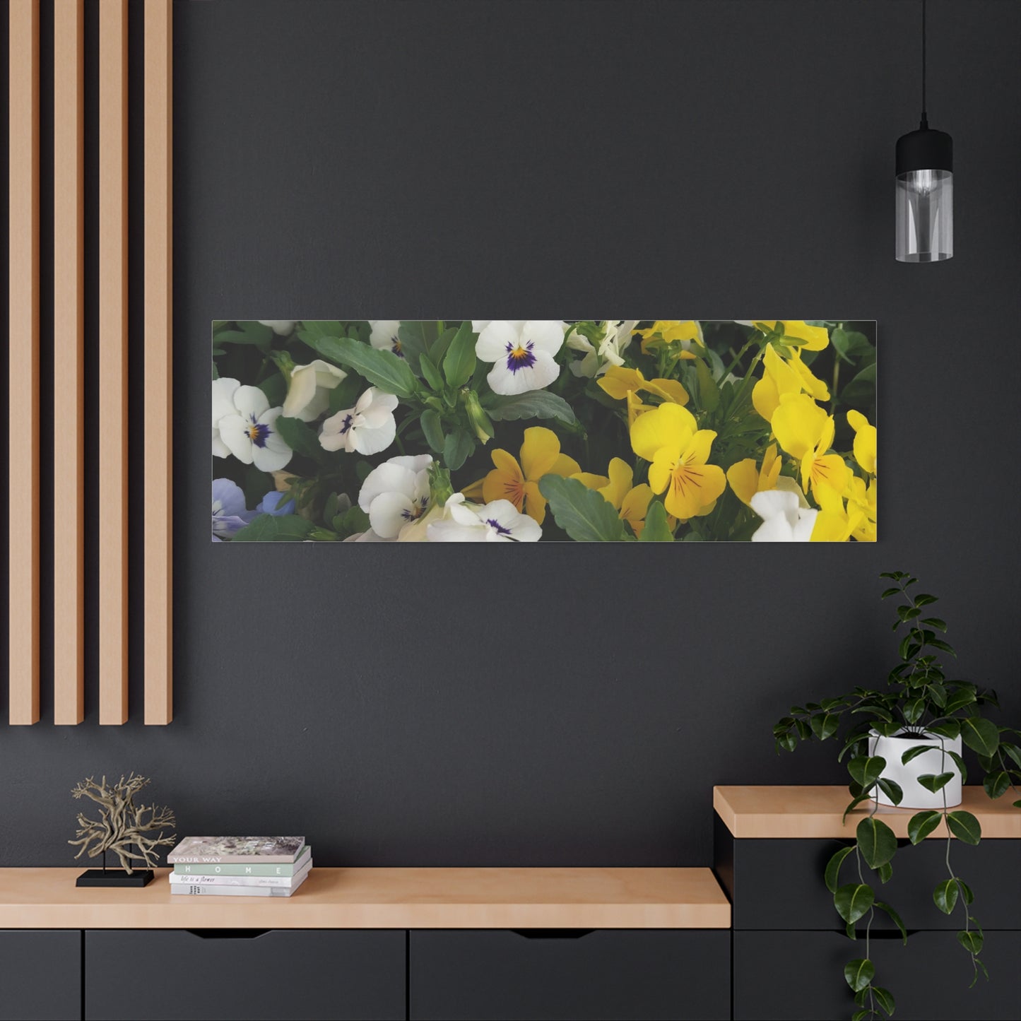 Pansies Floral Canvas Wall Art - Vibrant Pansy Design for Home Decor