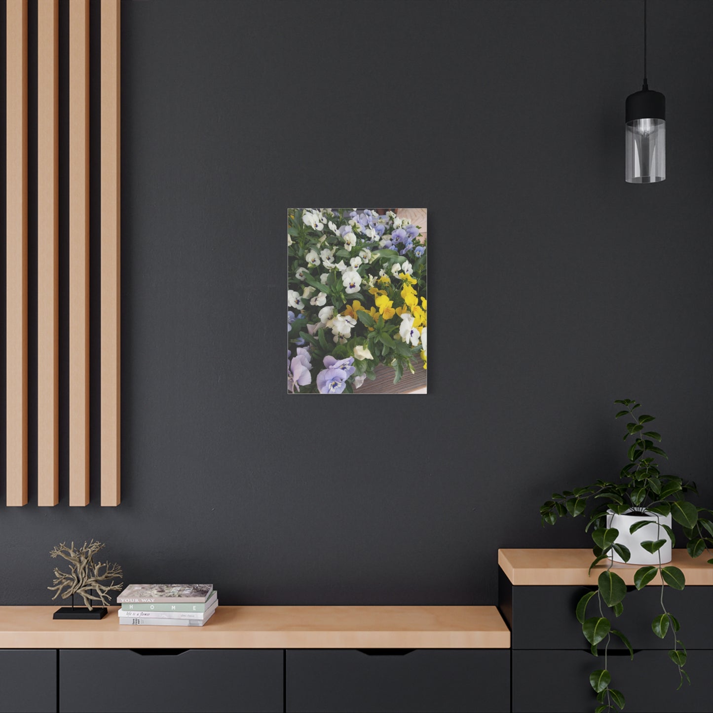 Pansies Floral Canvas Wall Art - Vibrant Pansy Design for Home Decor
