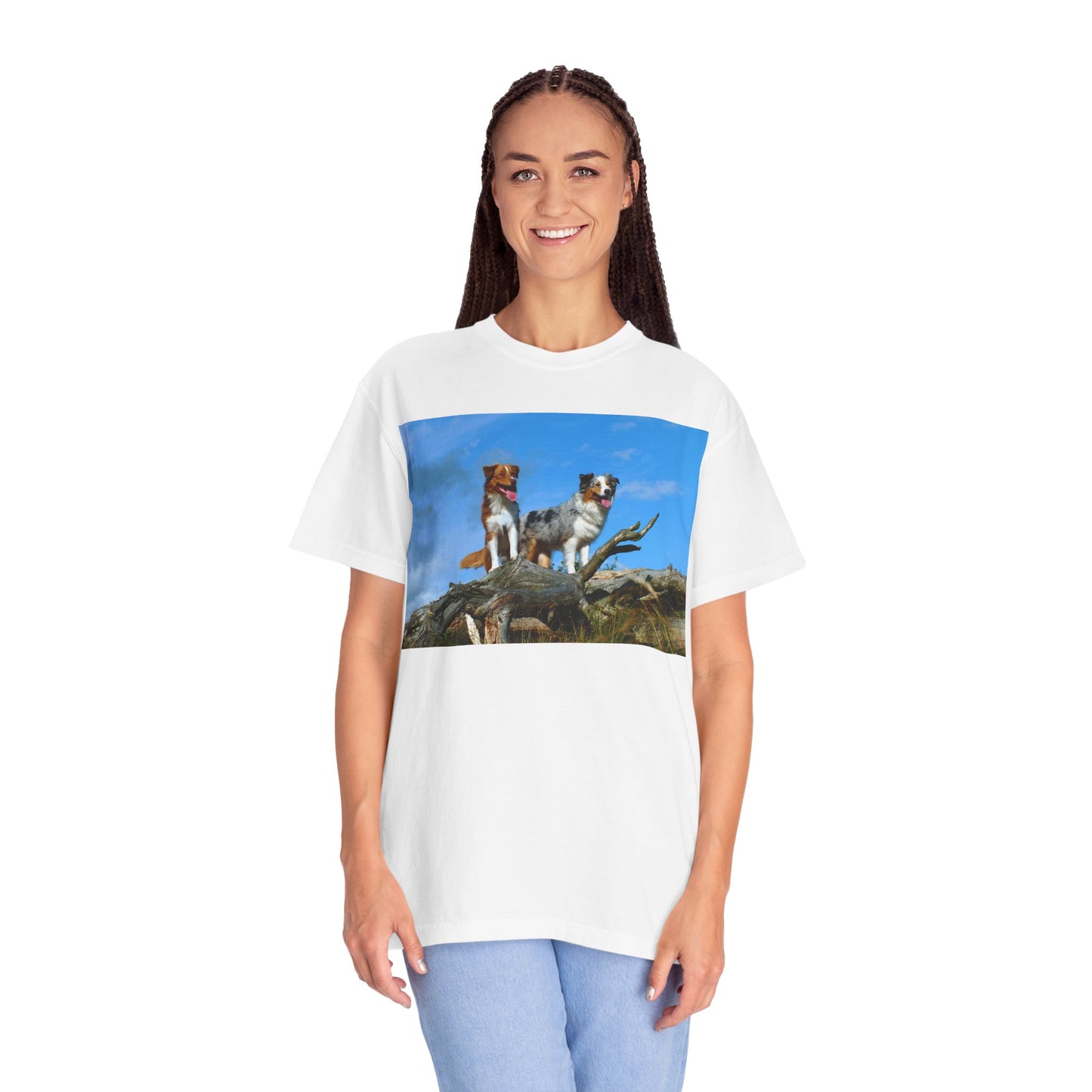 Miniature American Shepherd Group Nature-Inspired Dog Lover T-Shirt, Cute Dog Tee, Gift for Dog Owners, Casual Wear, Pet Lover Apparel