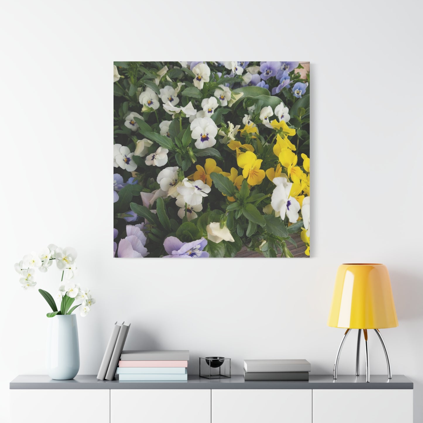 Pansies Floral Canvas Wall Art - Vibrant Pansy Design for Home Decor