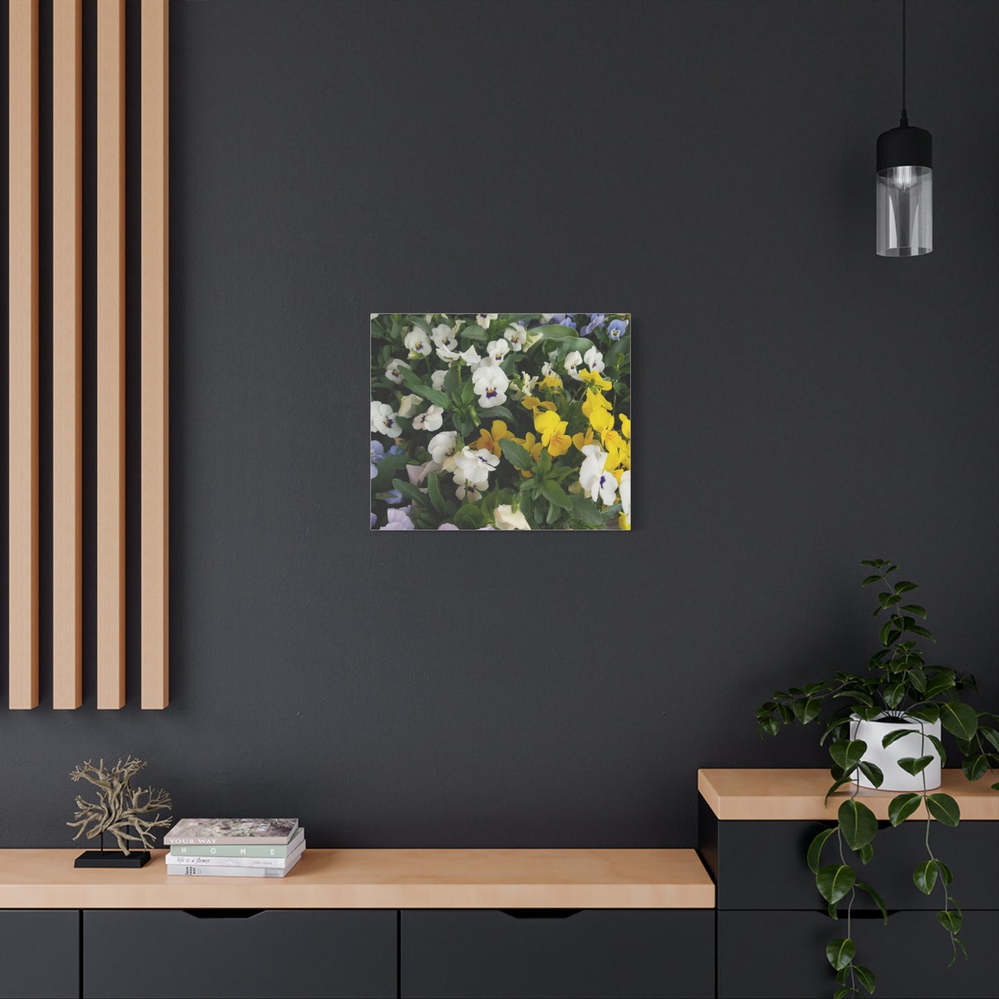 Pansies Floral Canvas Wall Art - Vibrant Pansy Design for Home Decor