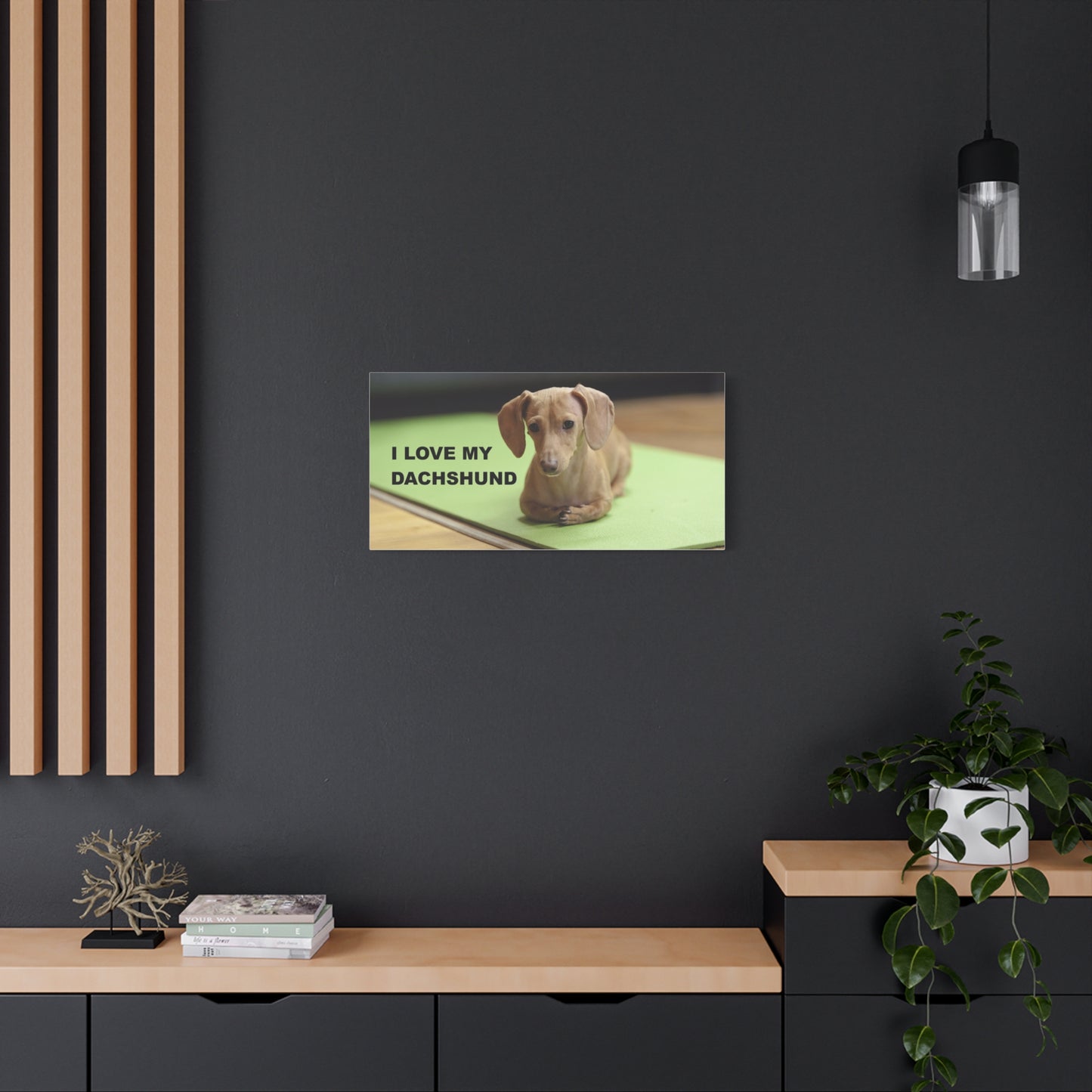 I Love My Dachshund Canvas Print, Pet Lover Wall Art, Dog Decor, Animal Wall Hanging, Home Decoration, Gift for Dachshund Owners