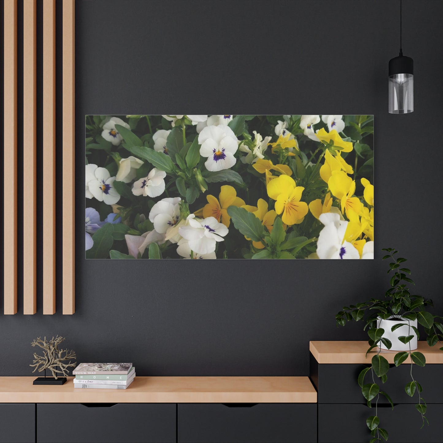 Pansies Floral Canvas Wall Art - Vibrant Pansy Design for Home Decor