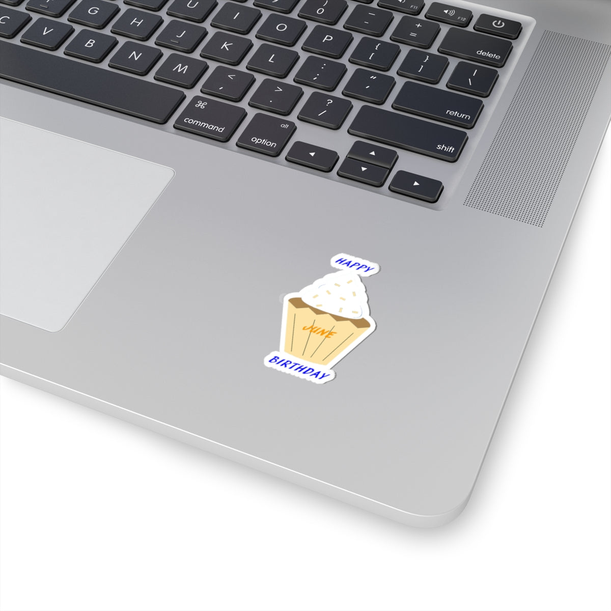 Happy Birthday June Kiss-Cut Stickers - Fun Cupcake Design for Celebrations