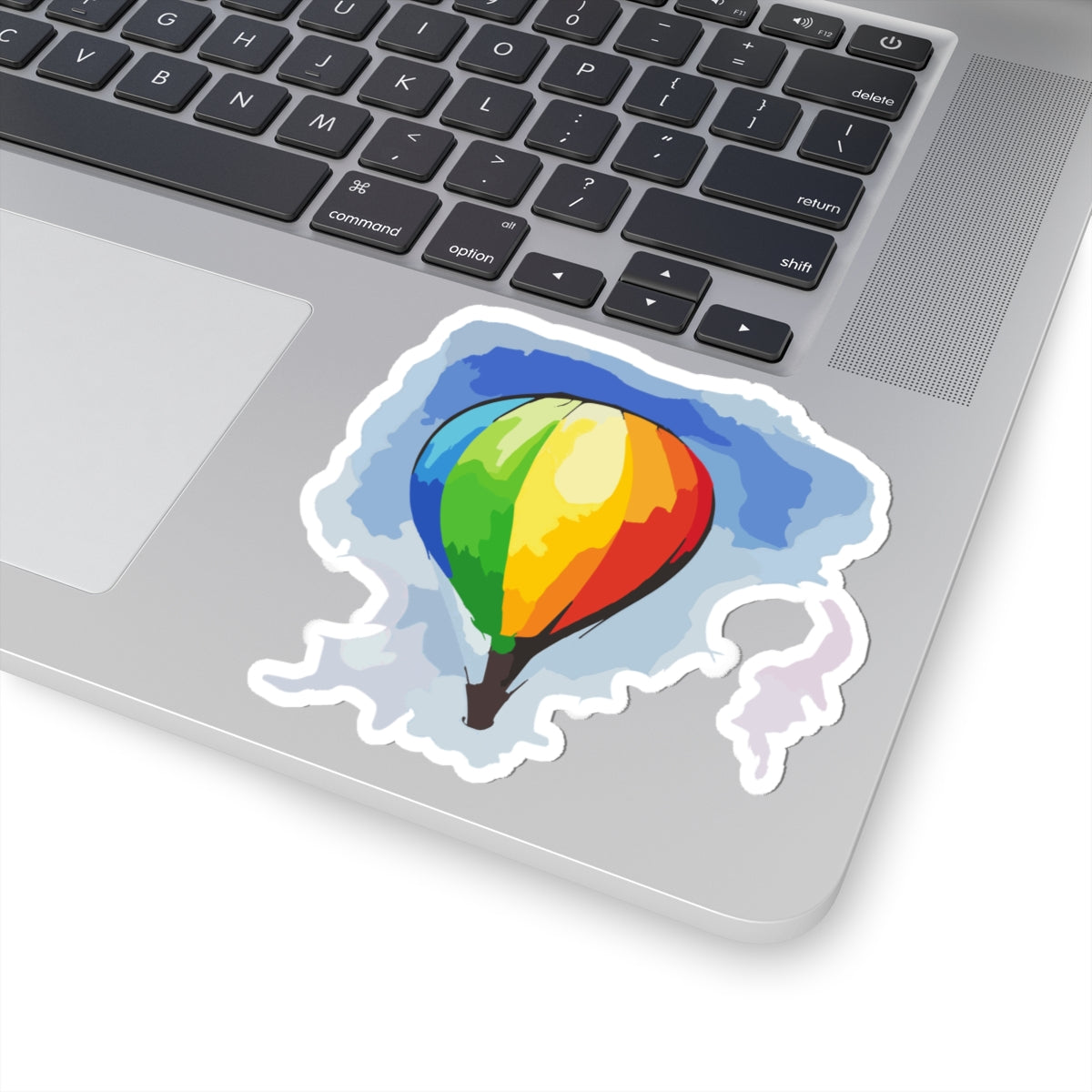 Rainbow Hot Air Balloon Kiss-Cut Stickers - Vibrant Decorative Stickers for Laptops and Journals
