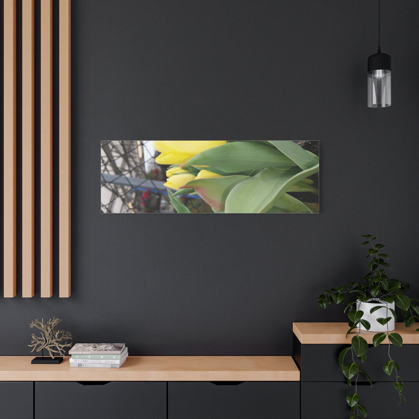 Yellow Tulip Stretched Canvas Art - Vibrant Floral Decor for Home & Gifts