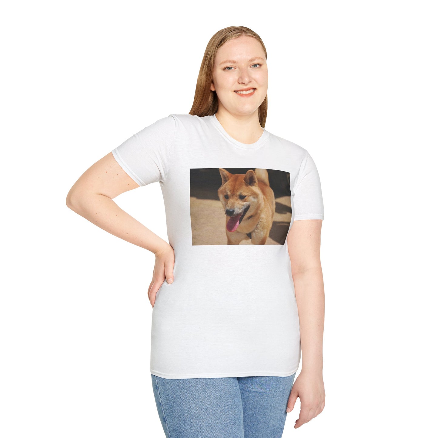 Cute Shiba Inu Unisex Softstyle T-Shirt, Pet Lover Gift, Animal Lover Tee, Casual Wear, Summer Style