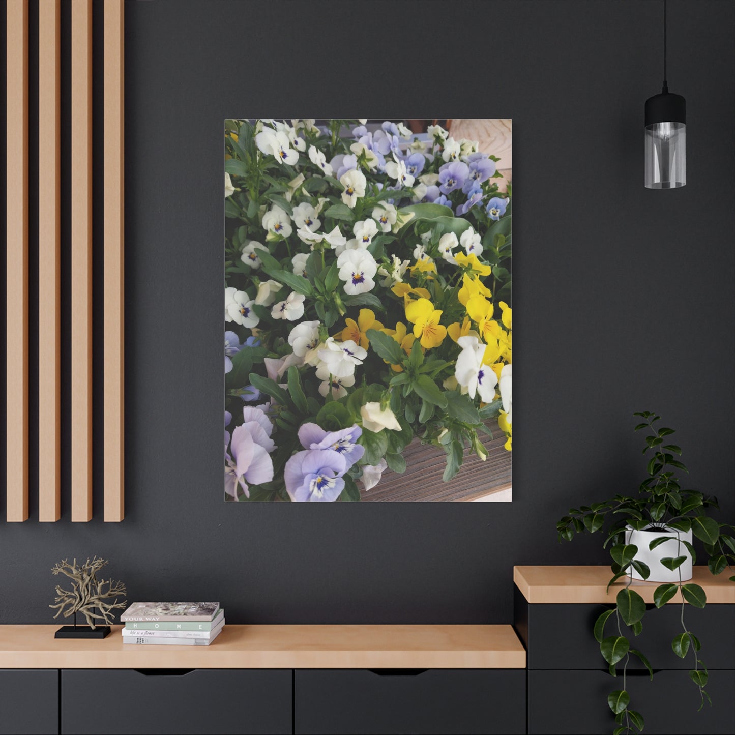 Pansies Floral Canvas Wall Art - Vibrant Pansy Design for Home Decor