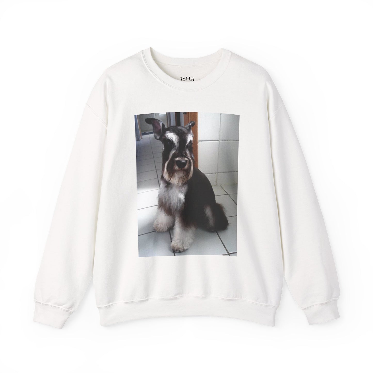 Miniature Schnauzer Sitting Warm & Whimsical Dog Lover's Crewneck Sweatshirt | Pet-Themed Gift, Cozy Loungewear, Perfect for Birthdays & Holidays