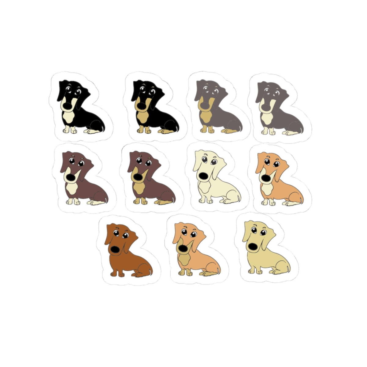 Cute Dachshund Kiss-Cut Sticker Sheet | Dog Lover's Vinyl Decals, Pet Gifts, Planner Decor, Laptop Stickers, Scrapbooking Essentials