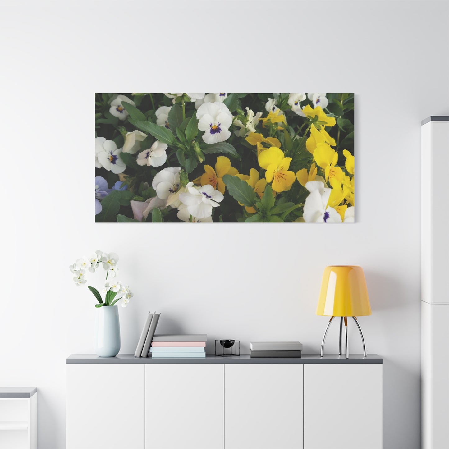 Pansies Floral Canvas Wall Art - Vibrant Pansy Design for Home Decor