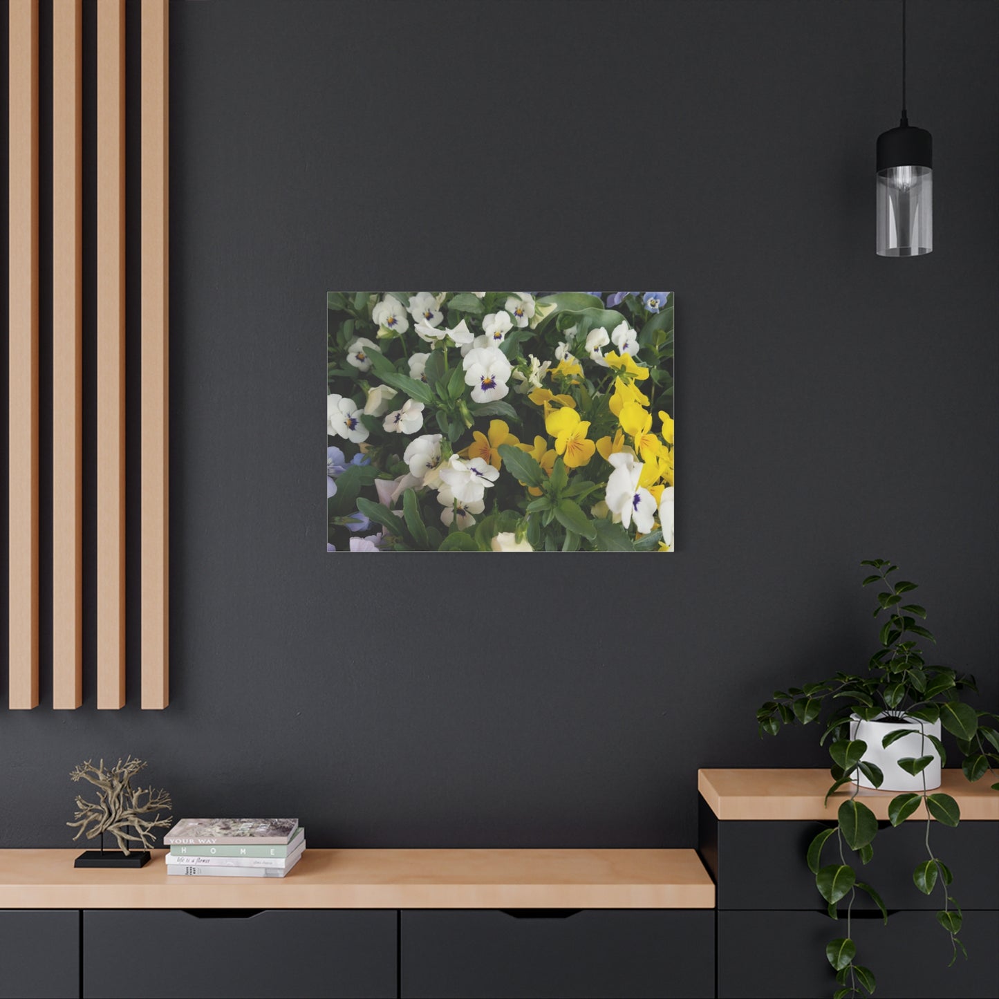 Pansies Floral Canvas Wall Art - Vibrant Pansy Design for Home Decor
