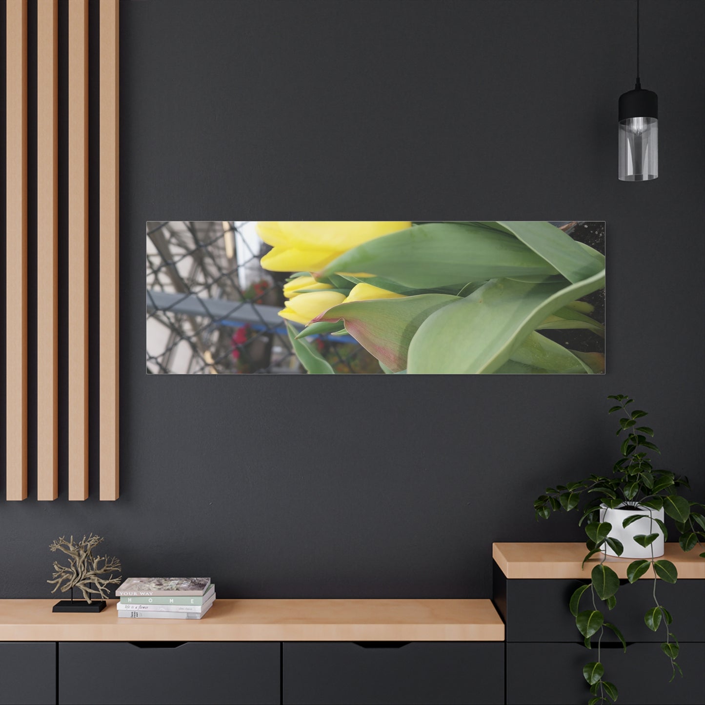 Yellow Tulip Stretched Canvas Art - Vibrant Floral Decor for Home & Gifts