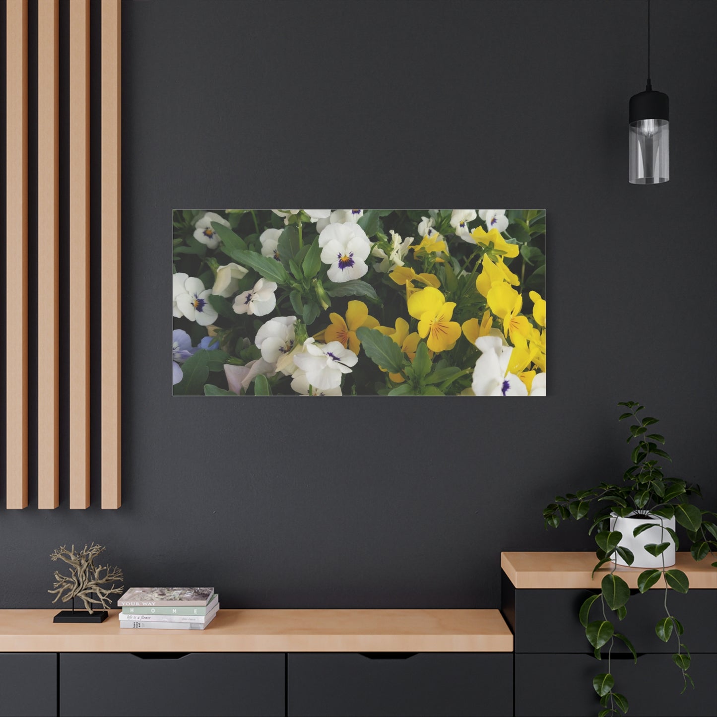 Pansies Floral Canvas Wall Art - Vibrant Pansy Design for Home Decor