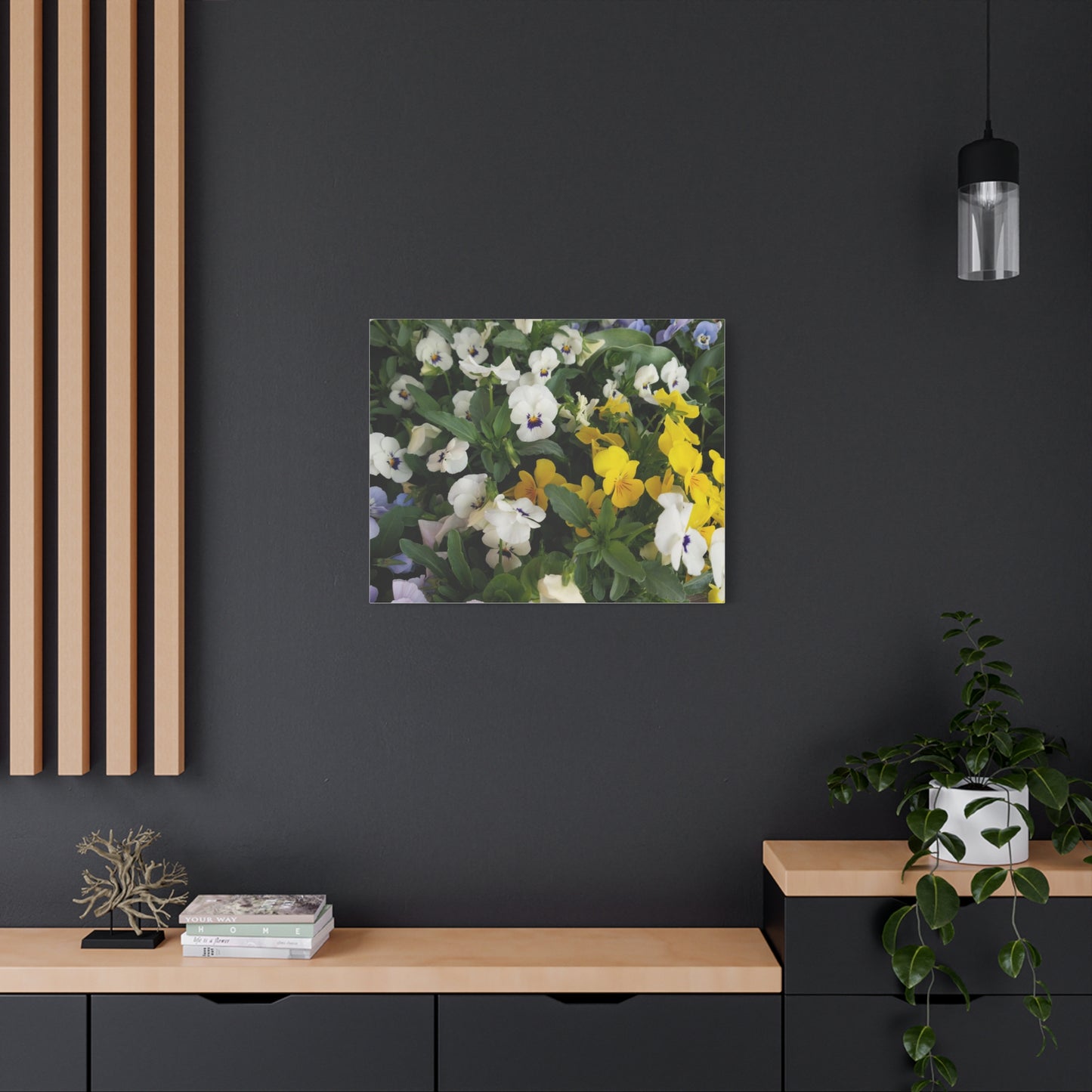 Pansies Floral Canvas Wall Art - Vibrant Pansy Design for Home Decor