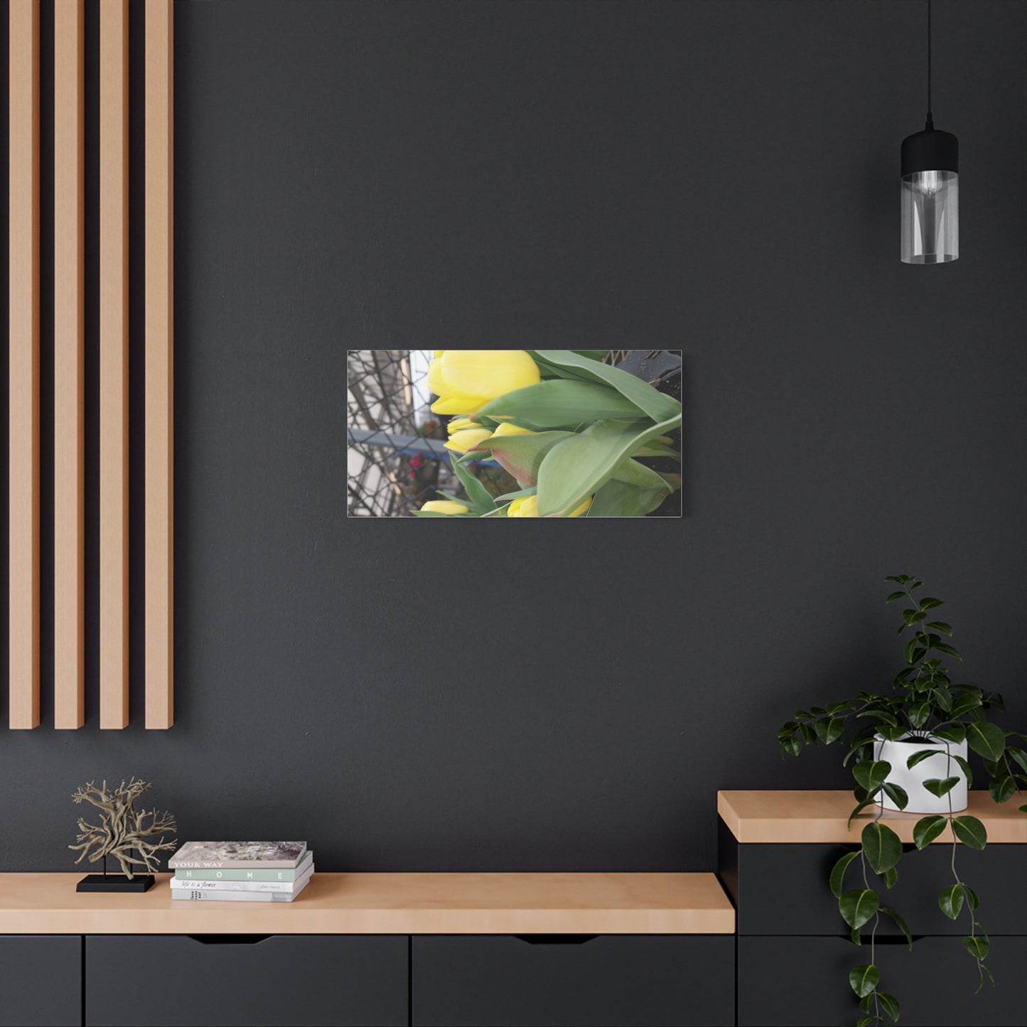 Yellow Tulip Stretched Canvas Art - Vibrant Floral Decor for Home & Gifts