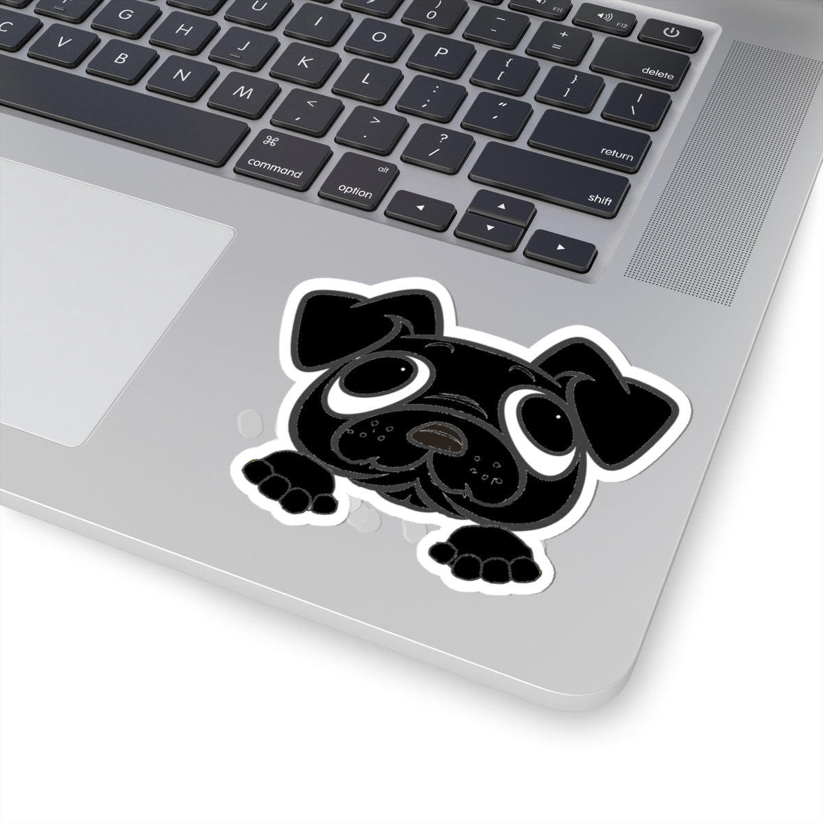 Pug Black Cartoon Adorable Pug Kiss-Cut Stickers | Cute Dog Vinyl Decals for Pet Lovers, Laptop Stickers, Fun Gifts, Dog-themed Decor