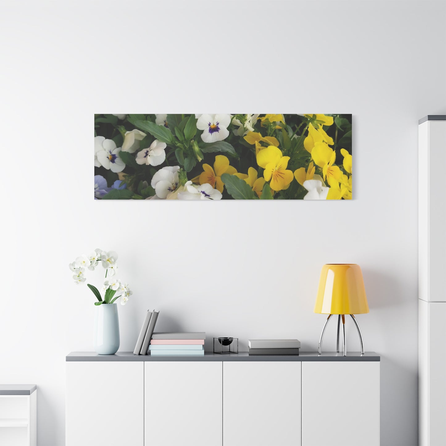 Pansies Floral Canvas Wall Art - Vibrant Pansy Design for Home Decor