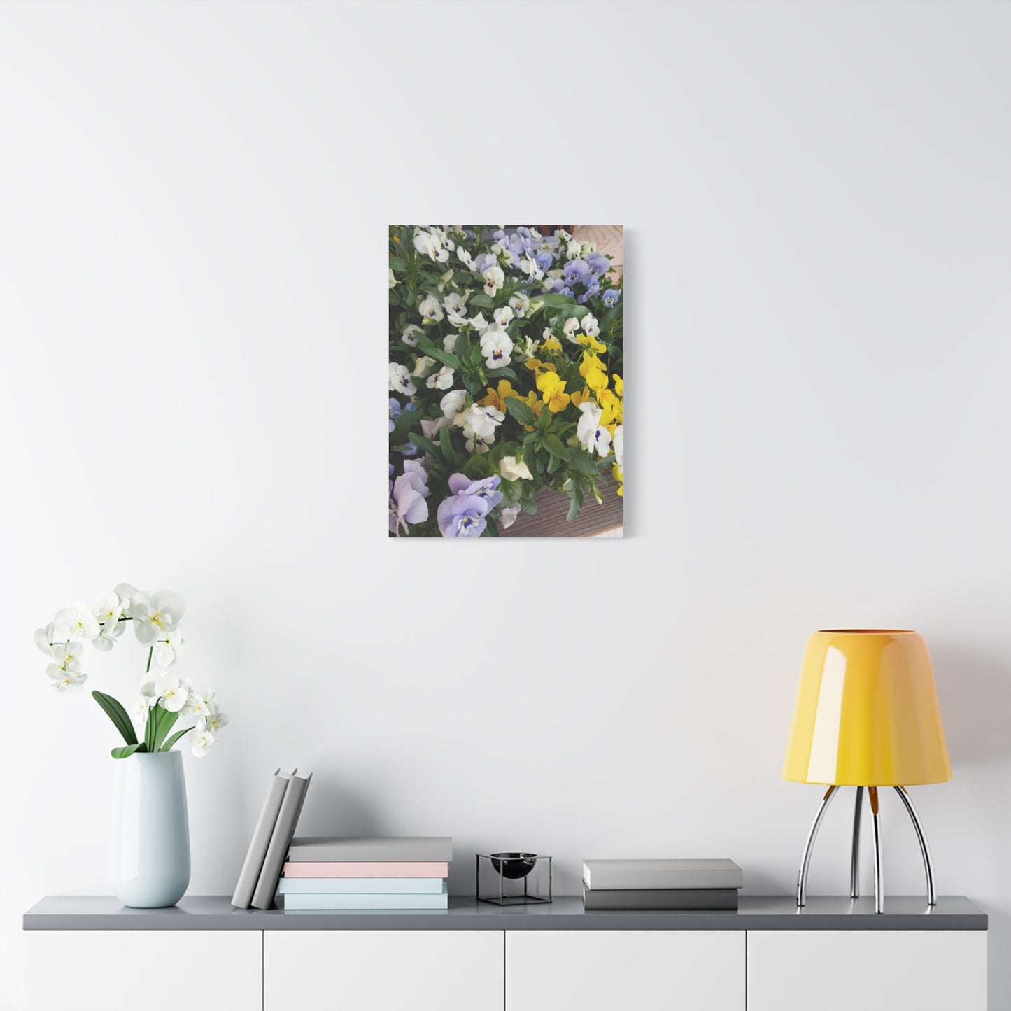 Pansies Floral Canvas Wall Art - Vibrant Pansy Design for Home Decor